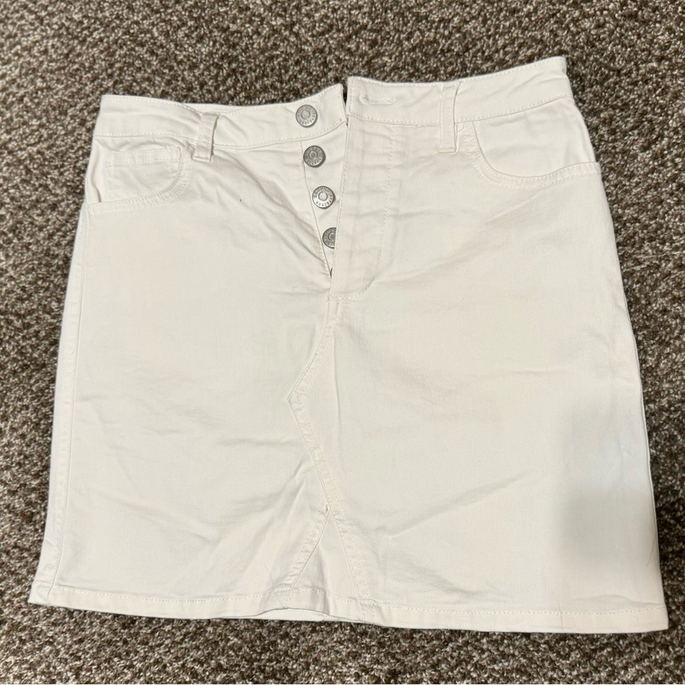 Harper Heritage White Button Up Mini Skirt